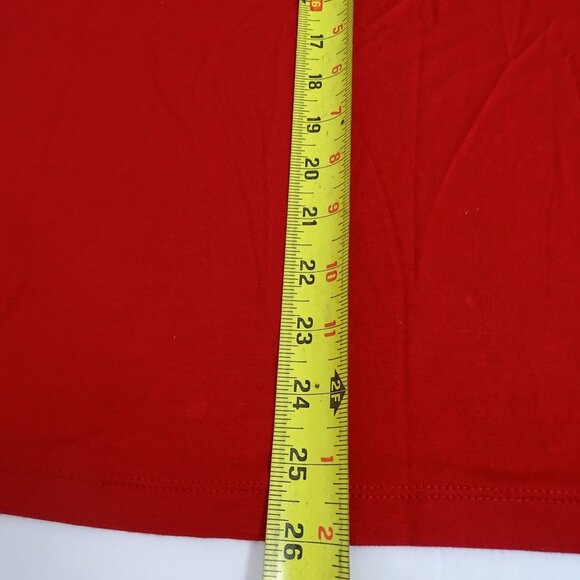 Maurices Red Top Women Size L Short Sleeve Scoop Neck Pleated Neckline - Picture 9 of 9